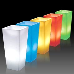 Vaso luminoso quadrado rotomoldado